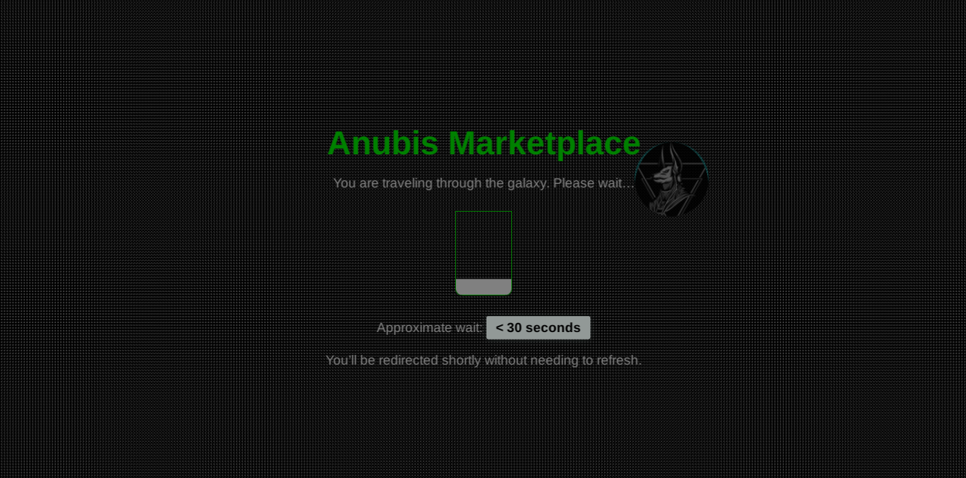 Anubis Market Interface Screenshot